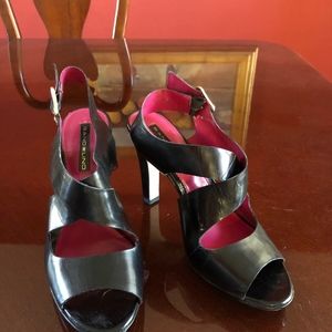 Bandolino Shoes - Black sling back high heeled leather dress sandals Bandolino Shoes - Black sling back high heeled leather dress sandals